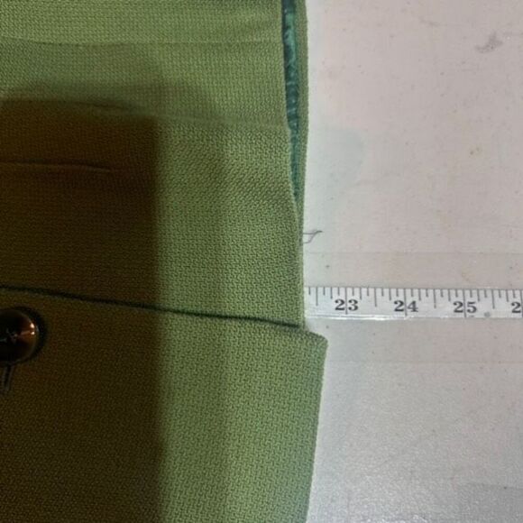 Zenobia 100% Virgin Wool Green Textured Pintuck Blazer Pear Green Size 8 - Picture 6 of 11